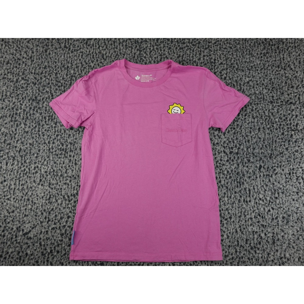 Dutch Bros T-Shirt Mens Medium Pink Good Radiate Positivity Graphic Pocket Tee